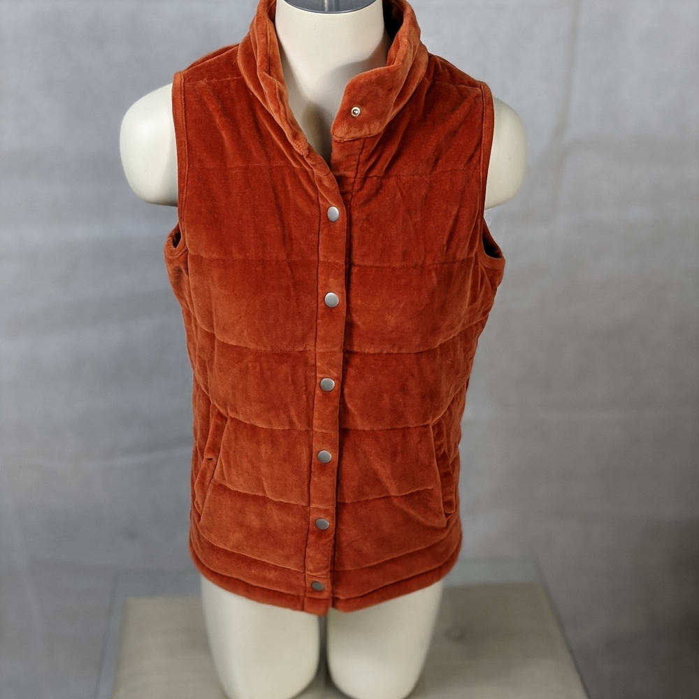 Velour Orange Vest- Rafaella Small